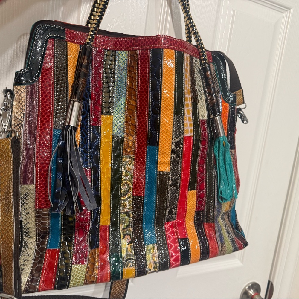 Source Unknown Multicolor Patchwork Shoulder Bag - image 1